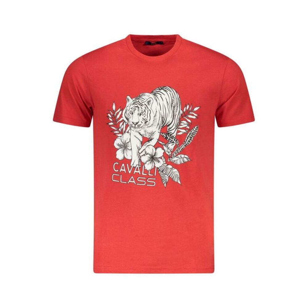 Cavalli Class Red Cotton Men Men's T-Shirt